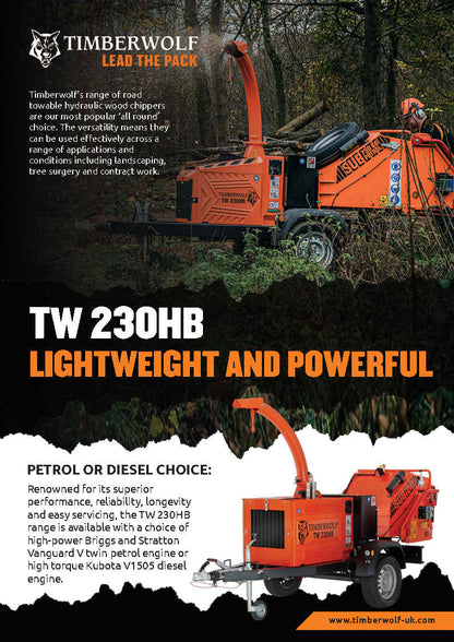 Timberwolf 230HB Diesel Chipper (6" Tow-behind) Timberwolf